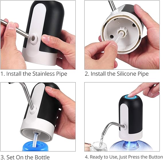 Automatic Water Bottle Pump Portable USB Charging– Effortless  Water Dispenser with One-Touch Operation